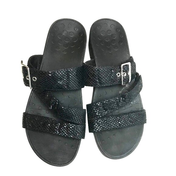 Vionic Skylar Orthoheel Womens Size 10 Black Slide Buckle Comfort Sandals - Picture 3 of 8